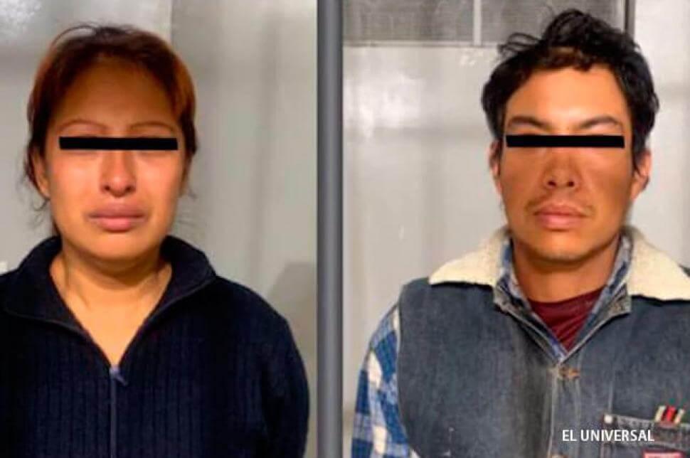 Gladis Giovana Cruz Hernández y Mario Alberto Reyes Nájera, presuntos asesinos de Fátima. / Tomada de Twitter