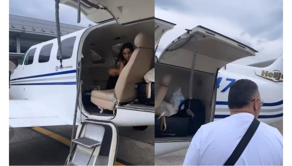 Paola Jara presumió el avión privado en el que viaja con Jessi Uribe