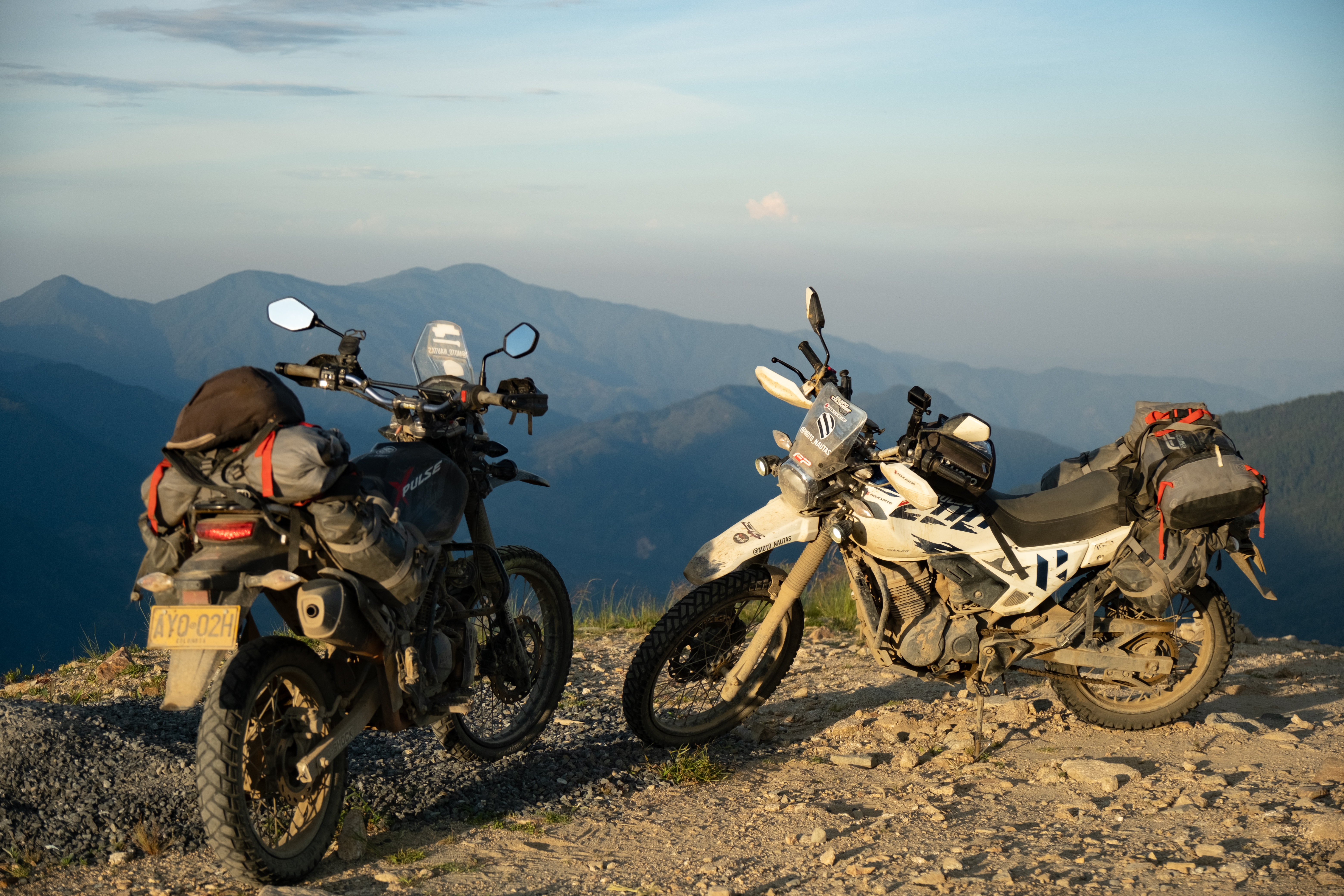 Estas fueron las dos motos utilizadas por Sebastián Castro y Alejandro Gómez para su travesía por todo el municipio de Antioquía.