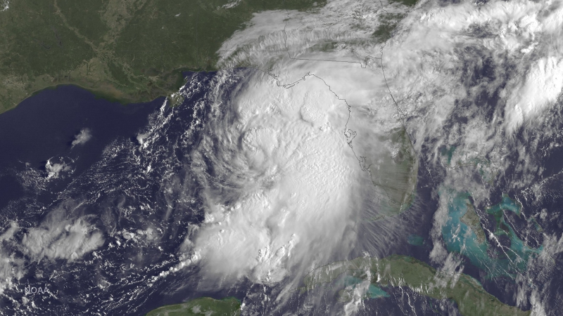 Imagen que muestra a Hermine, el huracán, que tocará esta noche Florida (EE.UU).  / AFP