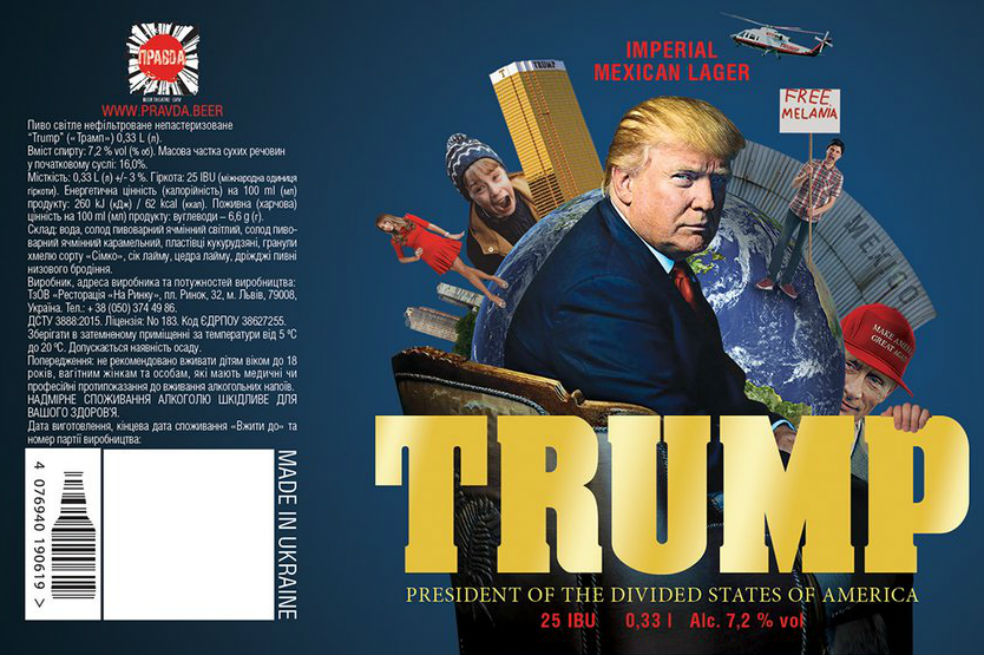‘Trump’, nueva marca de cerveza artesanal en Ucrania