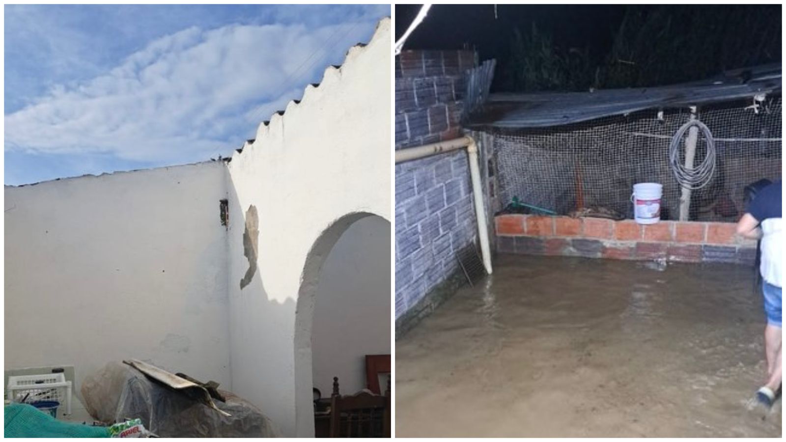 Fuertes lluvias dejaron daños en viviendas, colegios y vías en Onzaga, Santander