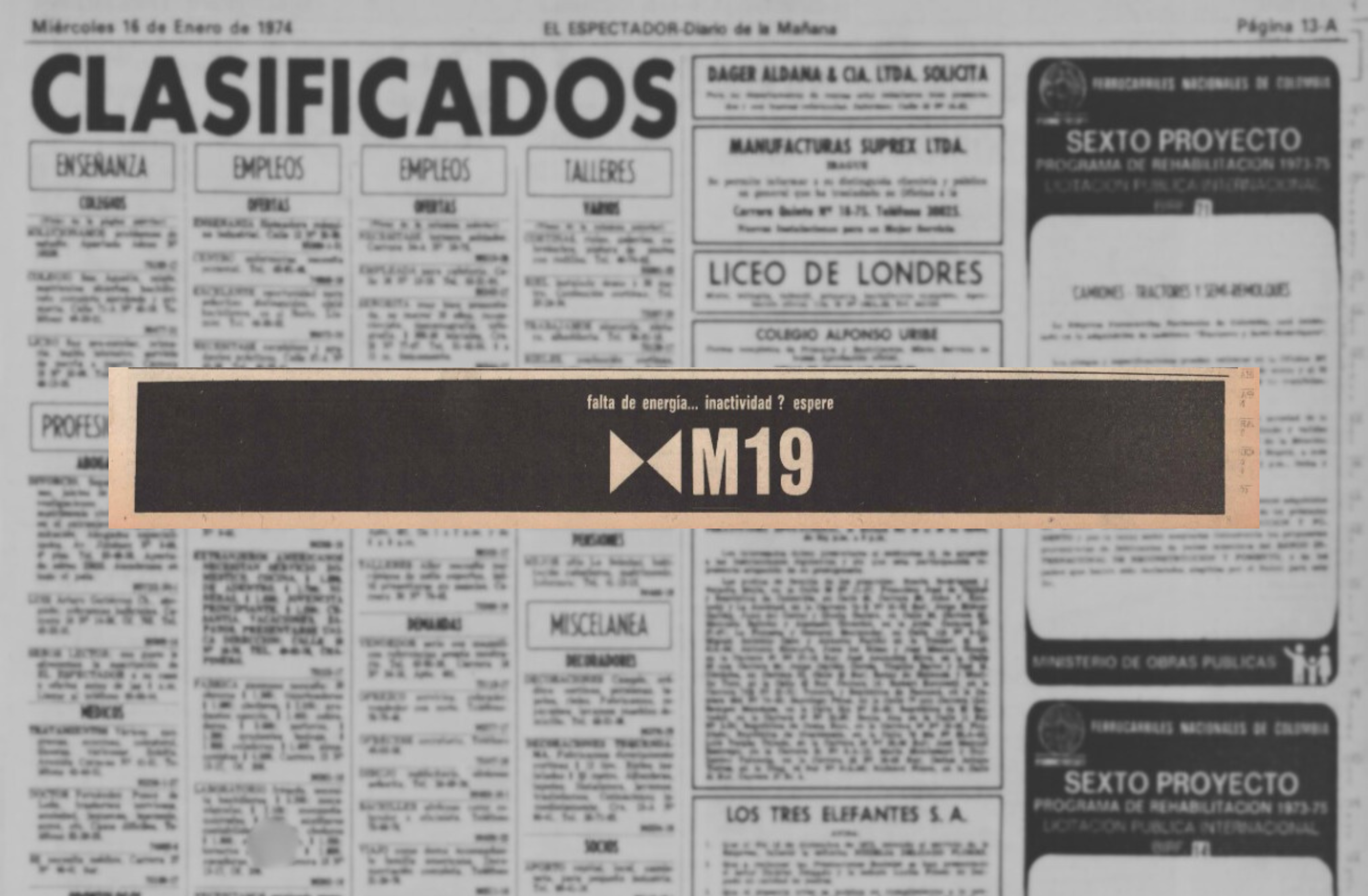 El día que el M-19 le tendió una “trampa publicitaria” a los periódicos del país