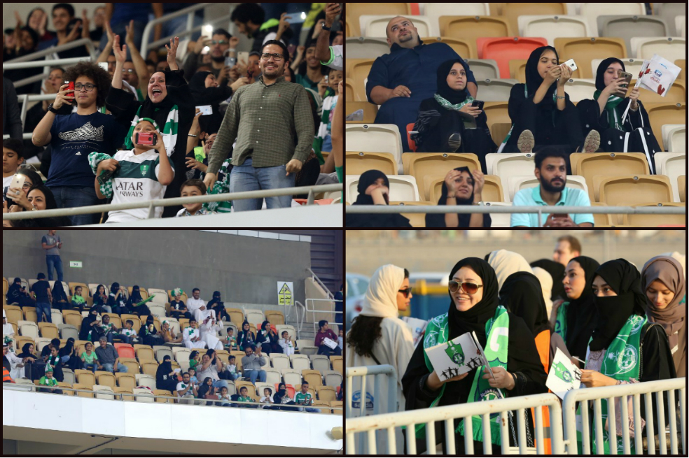 Las mujeres saudíes asisten por primera vez a un estadio de fútbol