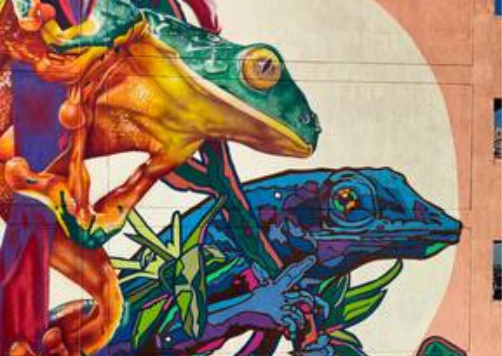 Uno de los nominados es esta pieza, que la artista hizo en colaboración con Rito sin Sermones, otro muralista caleño, en el marco de la COP16 celebrada el año pasado en la capital del Valle.