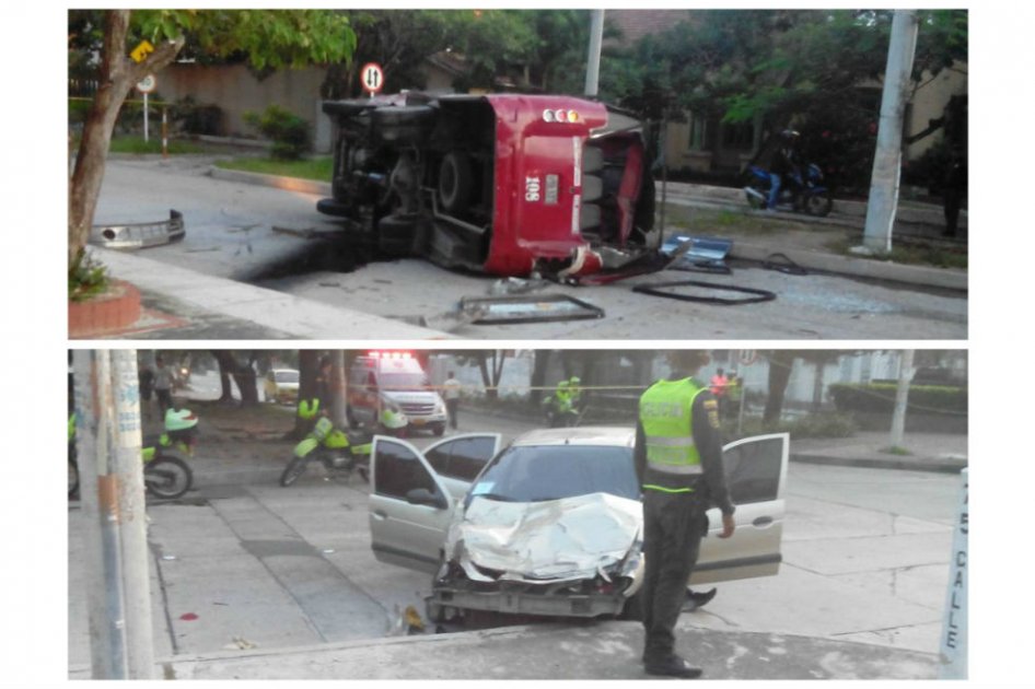 Buseta colisionó contra un carro en el norte de Barranquilla, hay 13 heridos