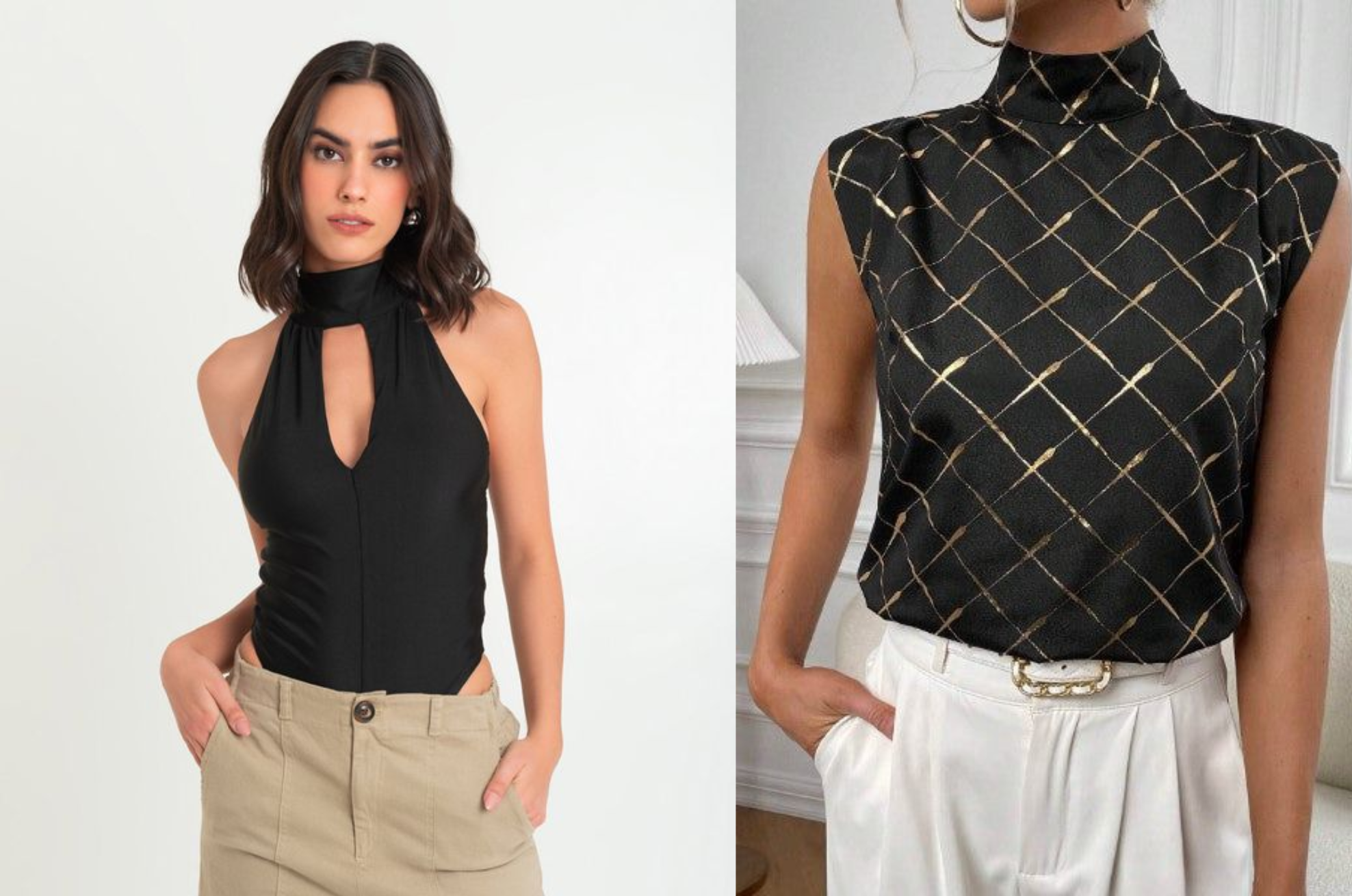 Blusa cuello alto de moda en 2024