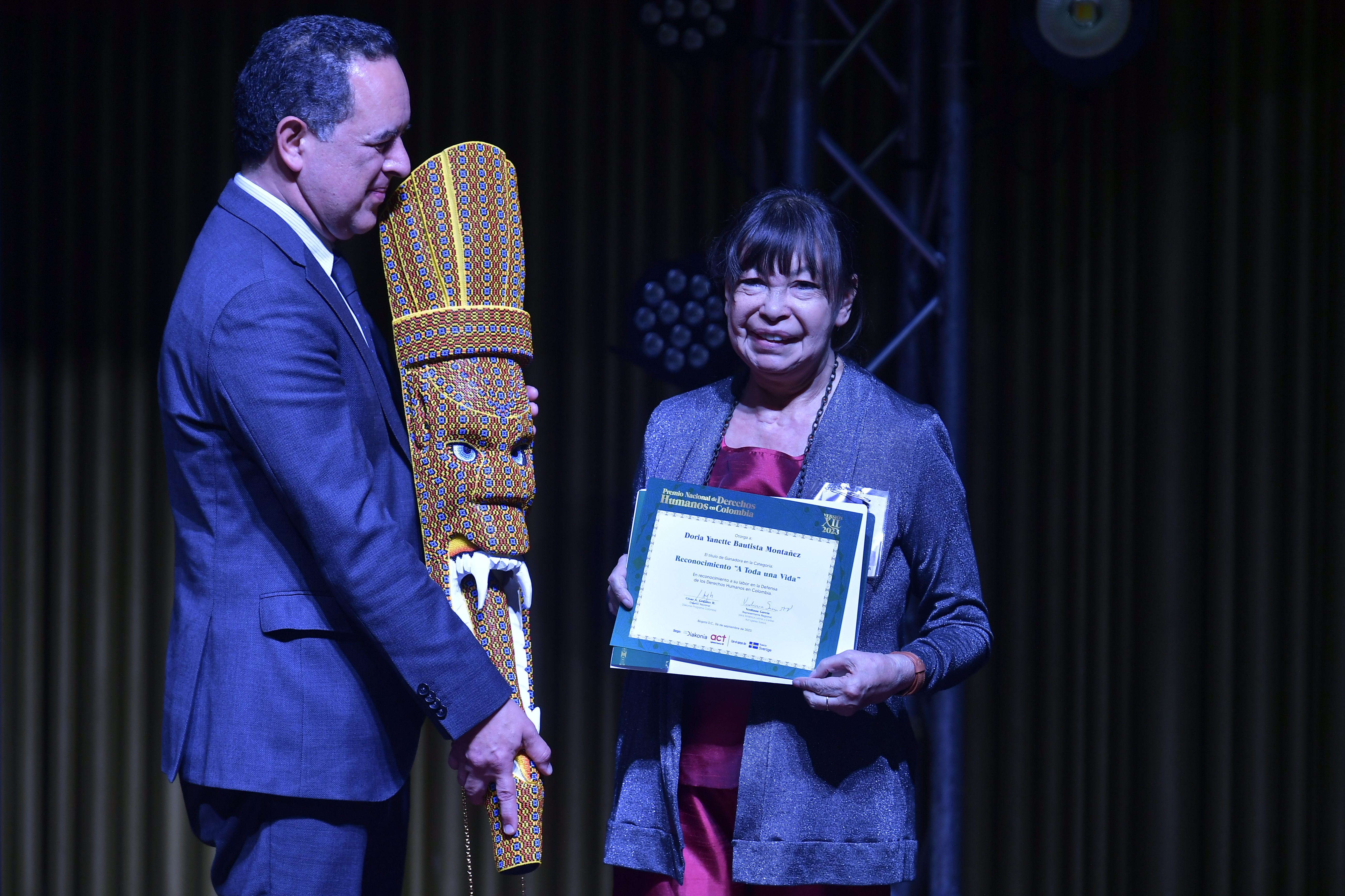 Ganadora del reconocimiento "A Toda una Vida", en el Premio Nacional de Derechos Humanos XII 2023 en Colombia.