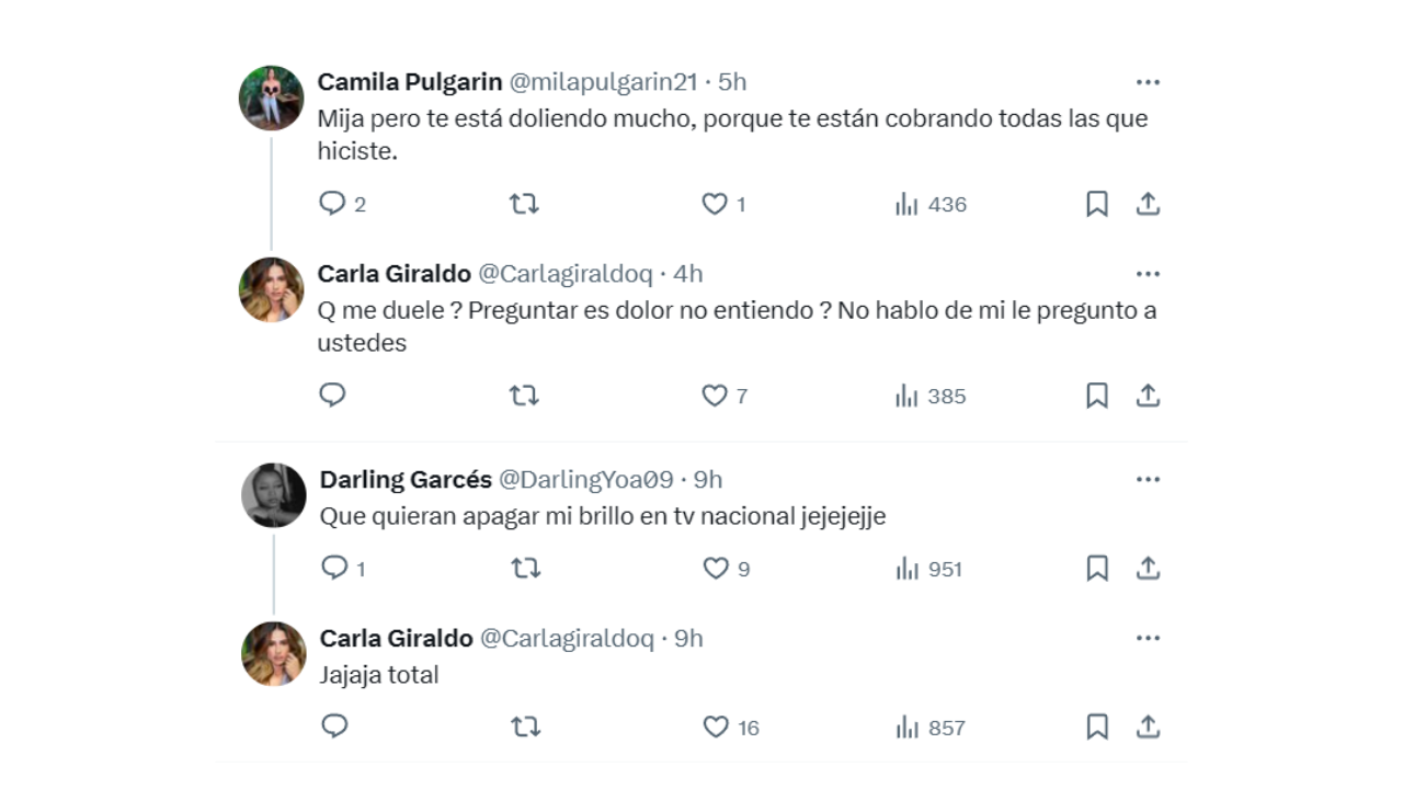 ¿Carla Giraldo criticó a Cristina Hurtado? Picantes mensajes despertaron sospechas