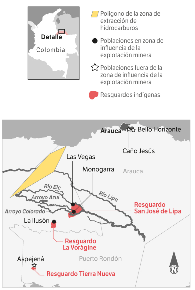 Esta es la ubicación de los indígenas hitnüs.