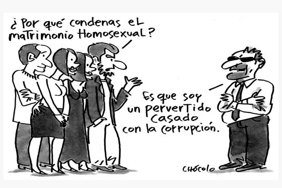 Pervertido casado con la corrupción
