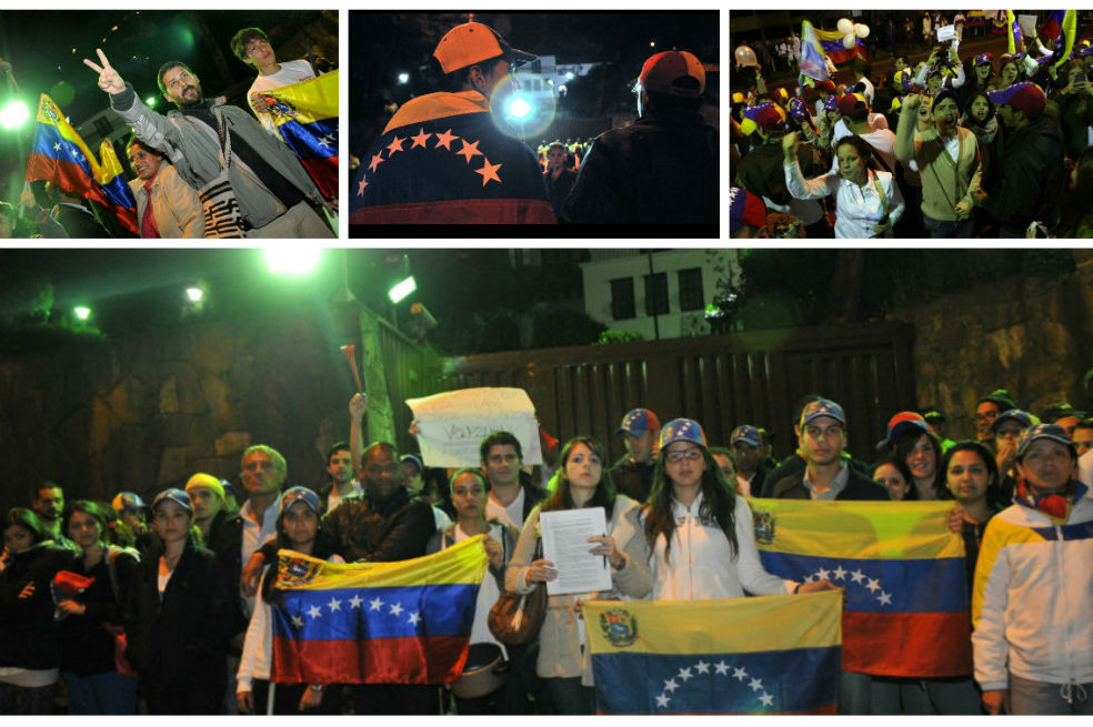 Venezolanos protagonizaron ruidosa manifestación en Bogotá