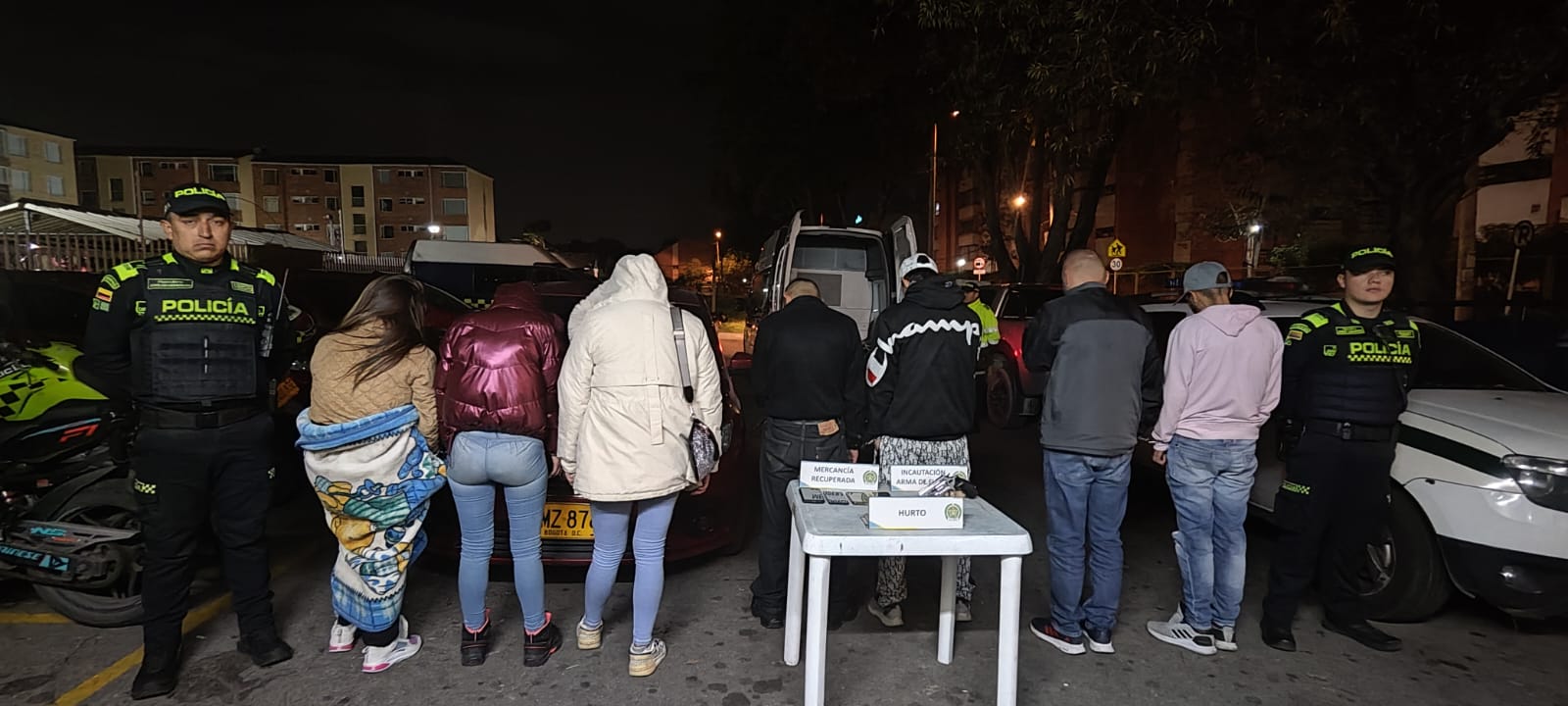 Capturan en persecución a siete asaltantes de pasajeros de un SITP en Suba