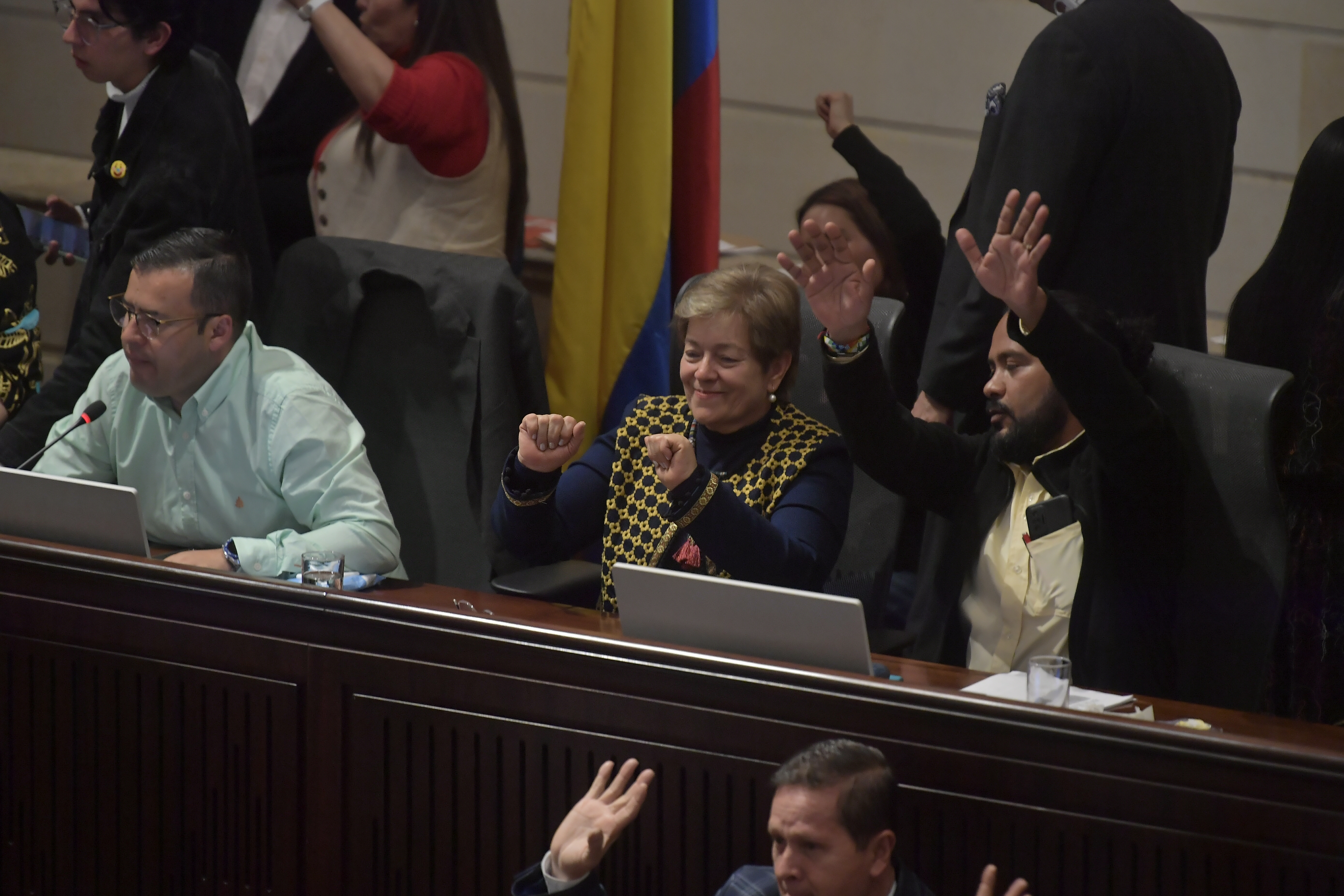 La ministra de Trabajo Gloria Inés Ramírez, durante el debate de la reforma laboral en la Plenaria de la  Cámara de Representantes.