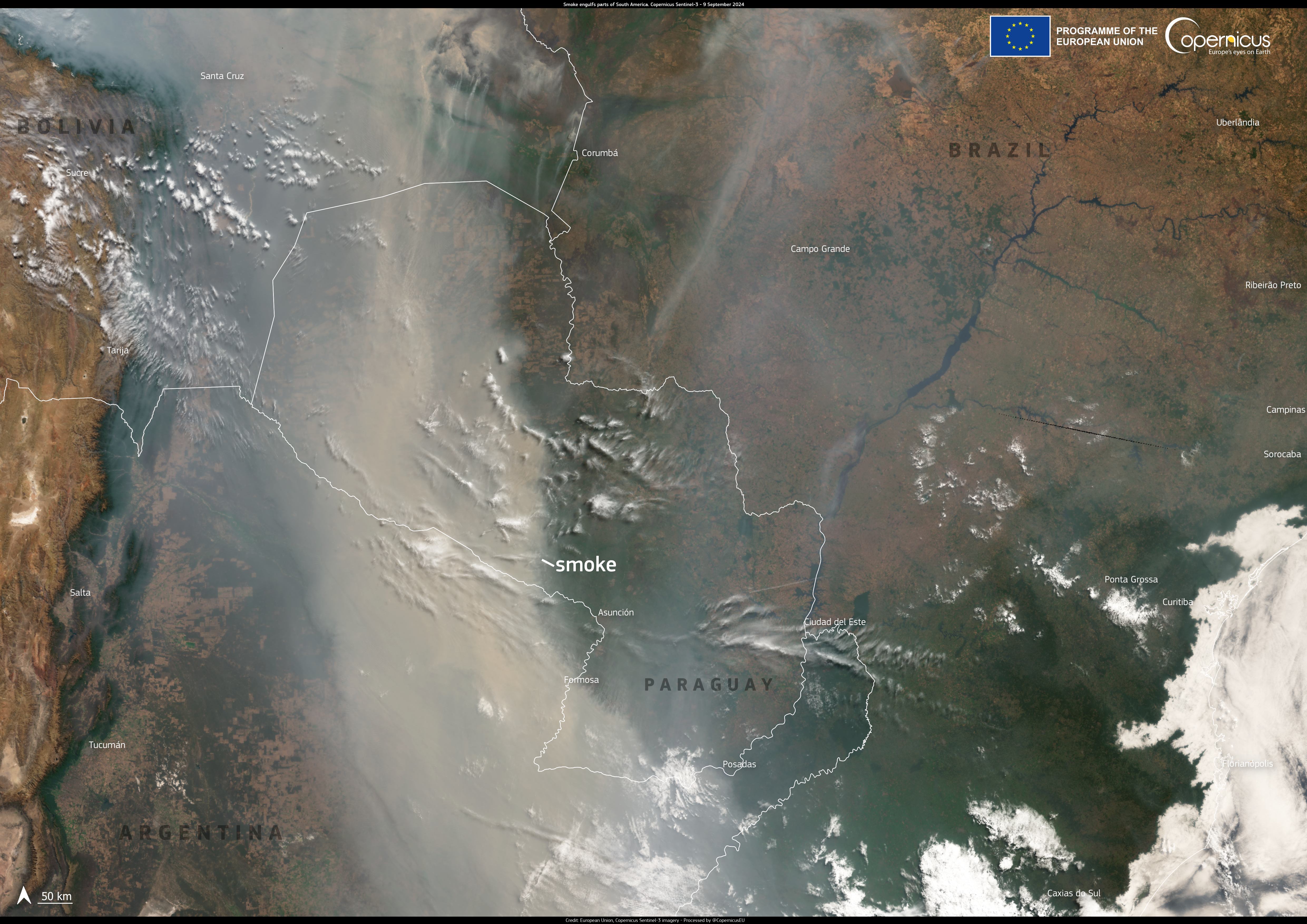 En imágenes: humo de incendios de la Amazonia cubre zonas de cuatro países