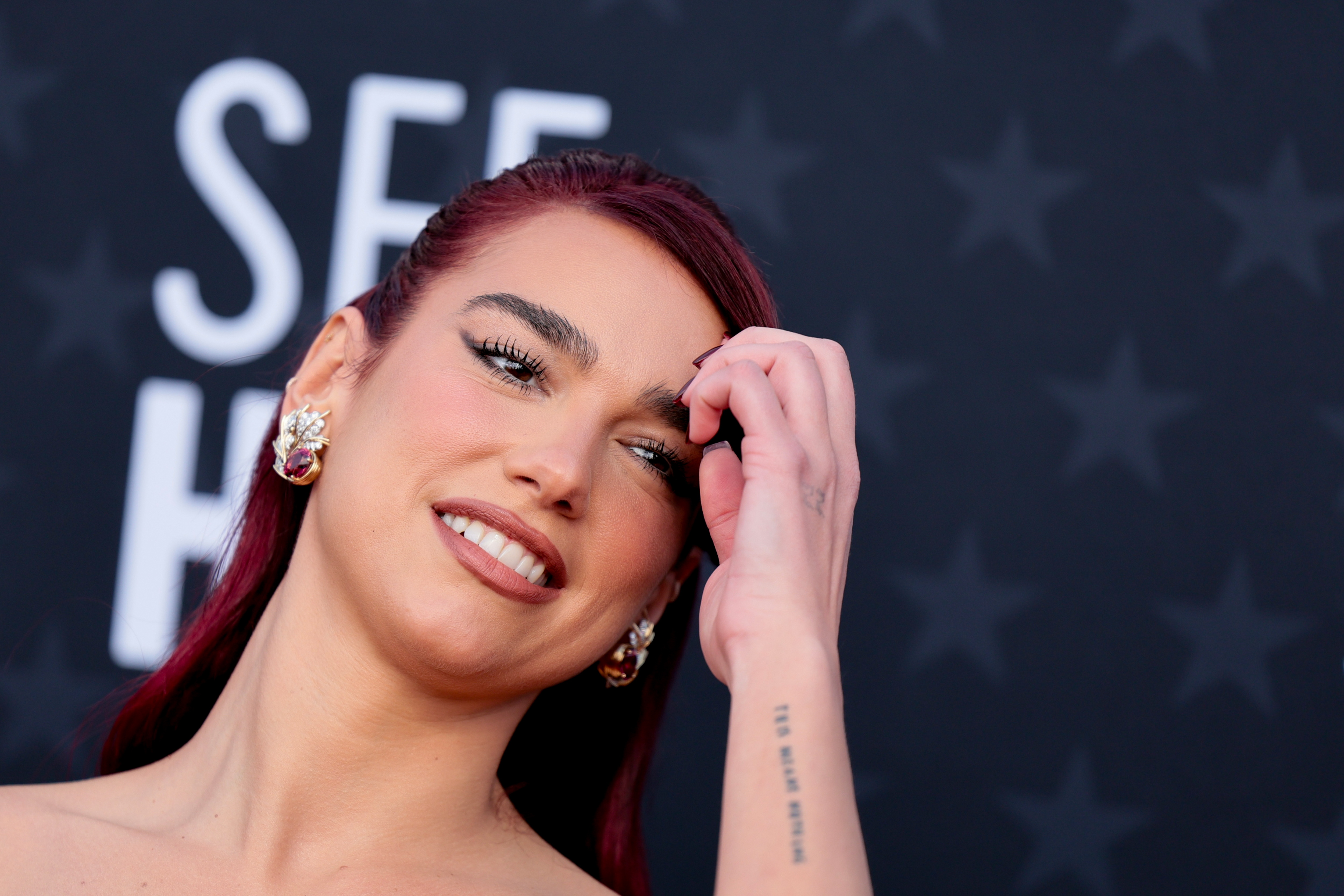 Santa Monica (United States), 14/01/2024.- Albanian singer Dua Lipa attends the 29th Critics Choice Awards at The Barker Hangar in Santa Monica, California, USA, 14 January 2024. EFE/EPA/ALLISON DINNER