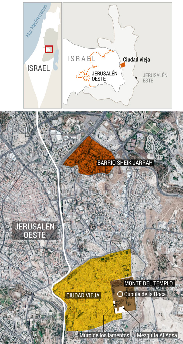Israel y Palestina: una nueva crisis que preocupa al mundo. Mapa de la zona