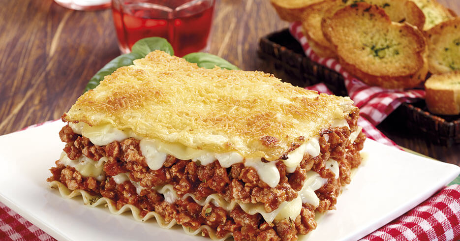 Lasaña con carne de cerdo