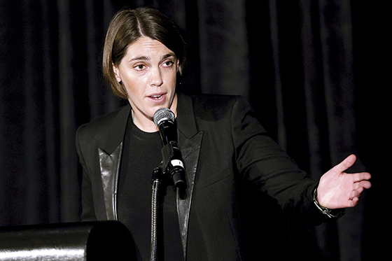 CENTURY CITY, CA - JANUARY 11: Producer Megan Ellison speaks onstage after receiving an award for 'New Generation' at InterContinental Hotel on January 11, 2014 in Century City, California. Imeh Akpanudosen/Getty Images/AFP