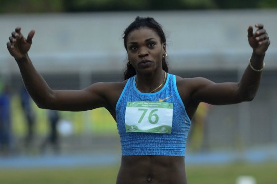 Caterine Ibargüen se impuso con una marca de 14,41 metros. / AFP
