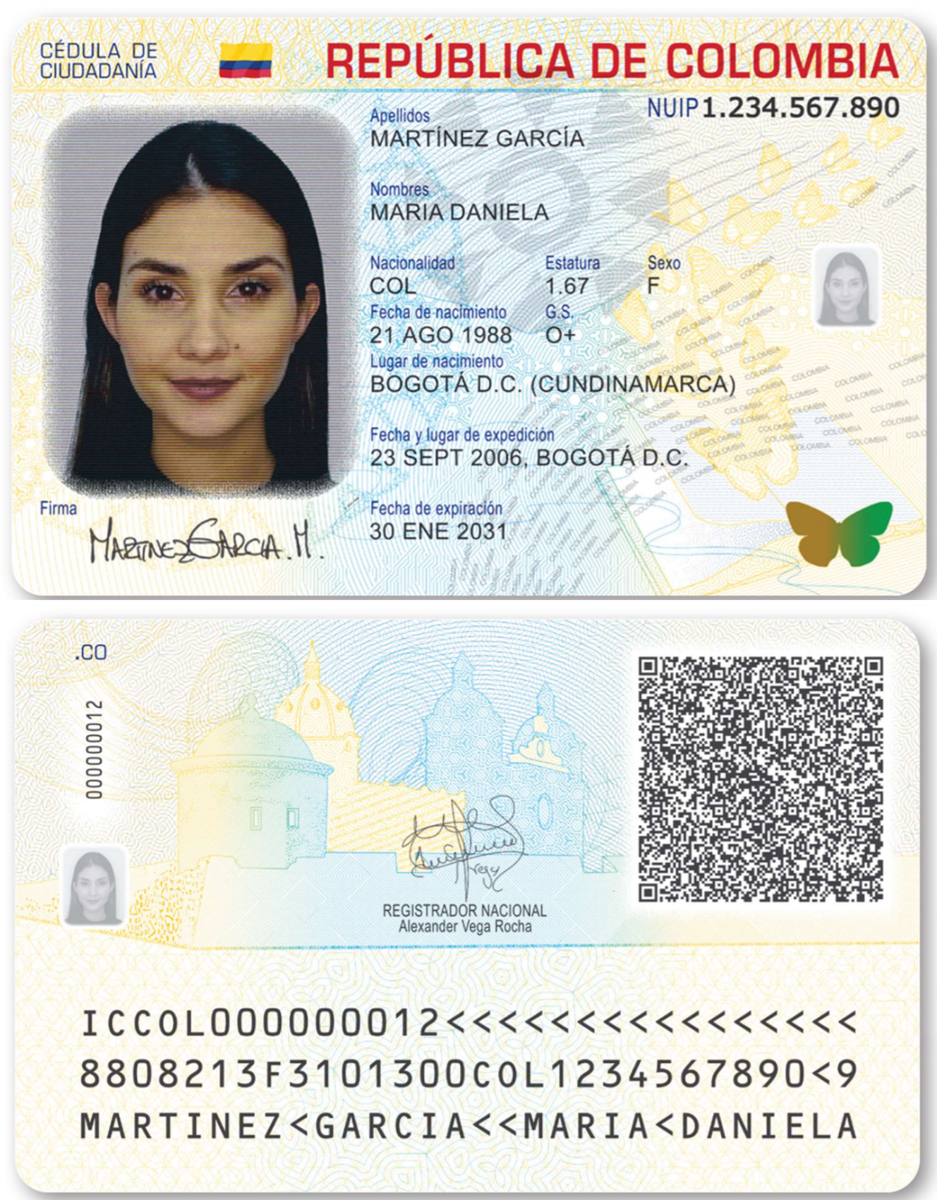 Cédula digital colombiana.