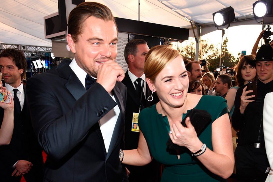 Leonardo DiCaprio y Kate Winslet en los premios SAG 2016. / AFP