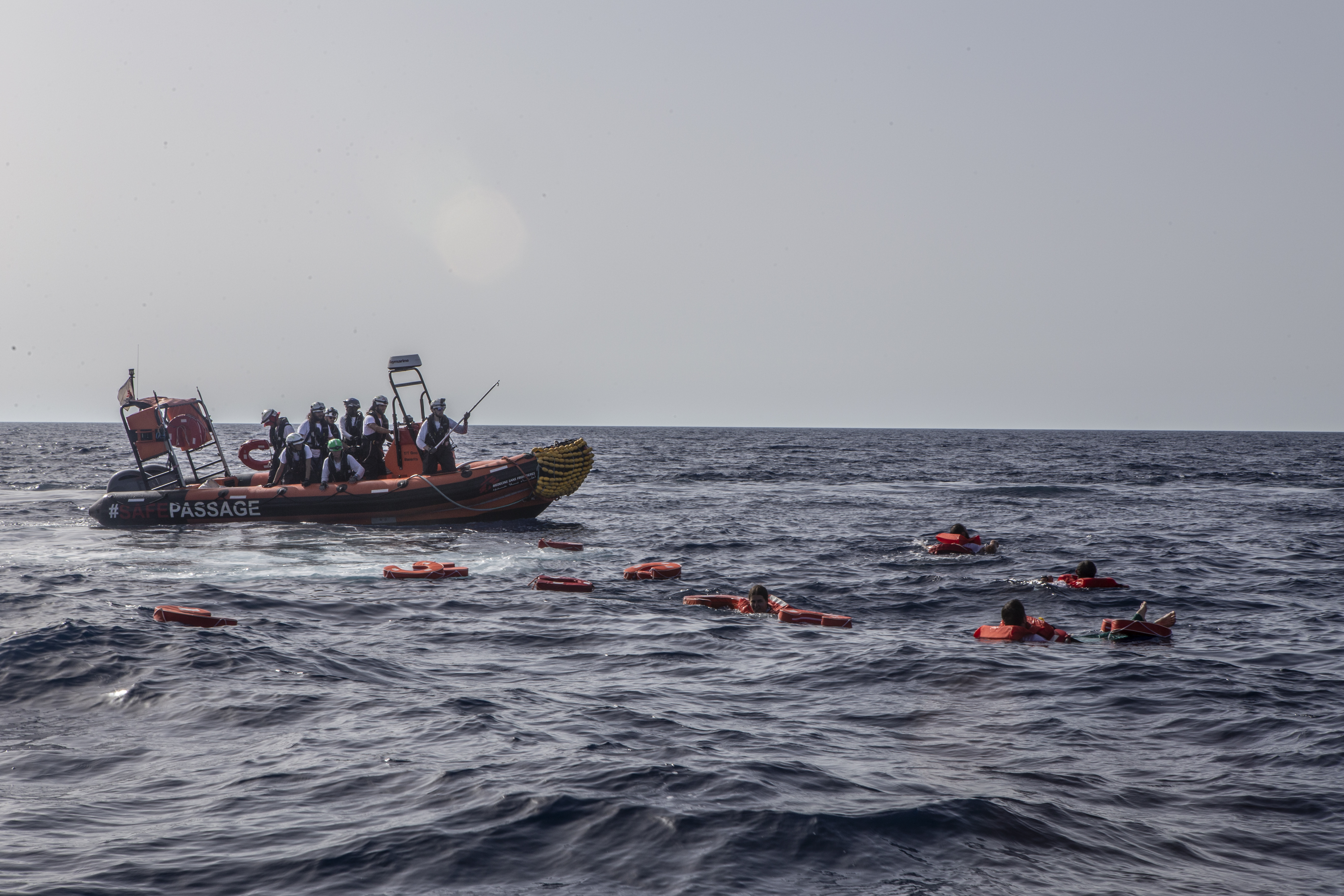 MSF Search and Rescue team is training in the Italian waters before they head to Search and Rescue area for their 12th rotation. A general view of the deck of Geo Barents with 111 people on board during rotation 8. Geo Barents, el barco de búsqueda y rescate de Médicos Sin Fronteras (MSF), que navega para salvar vidas en el mar.