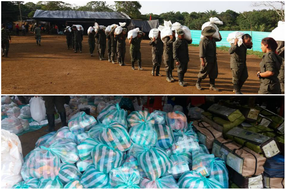 Farc envían dos toneladas de productos básicos a Mocoa