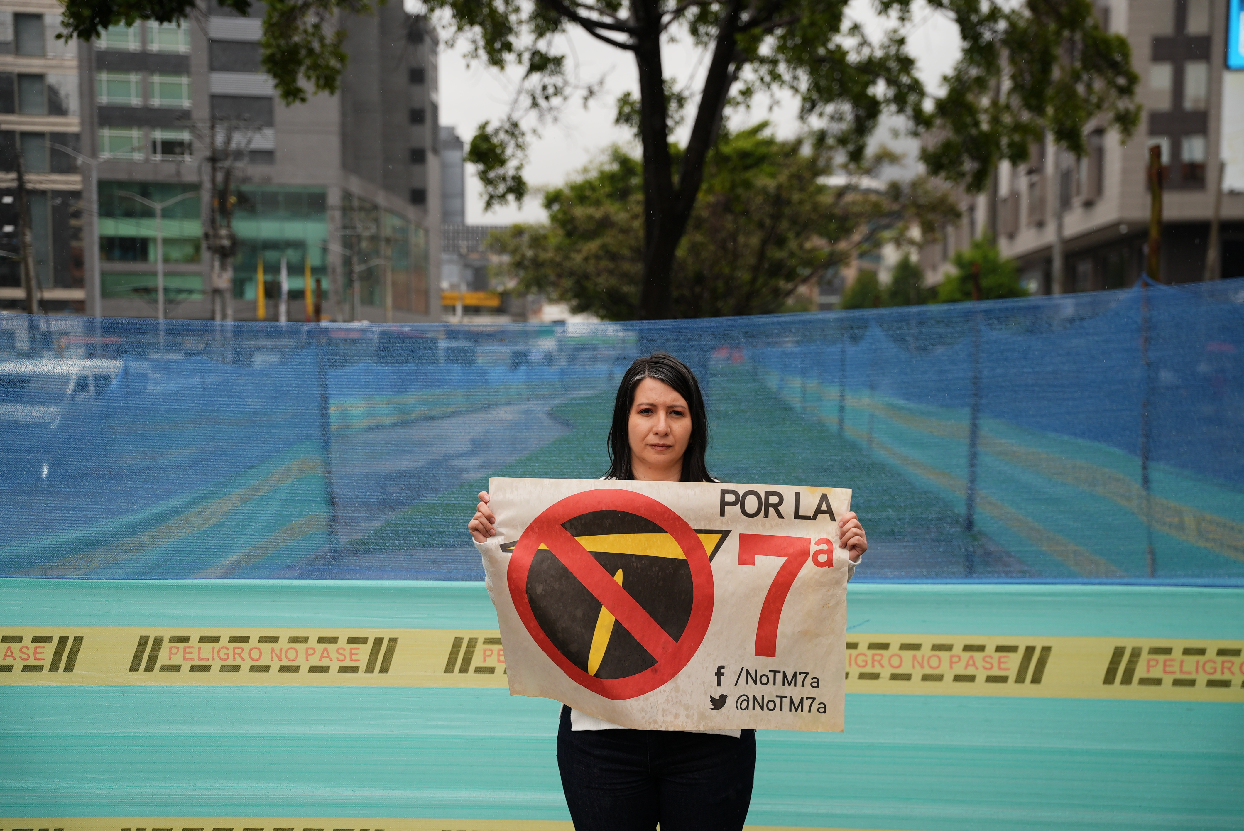 En la calle 119 se congregaron vecinos y habitantes de Usaquén, en rechazo las obras.