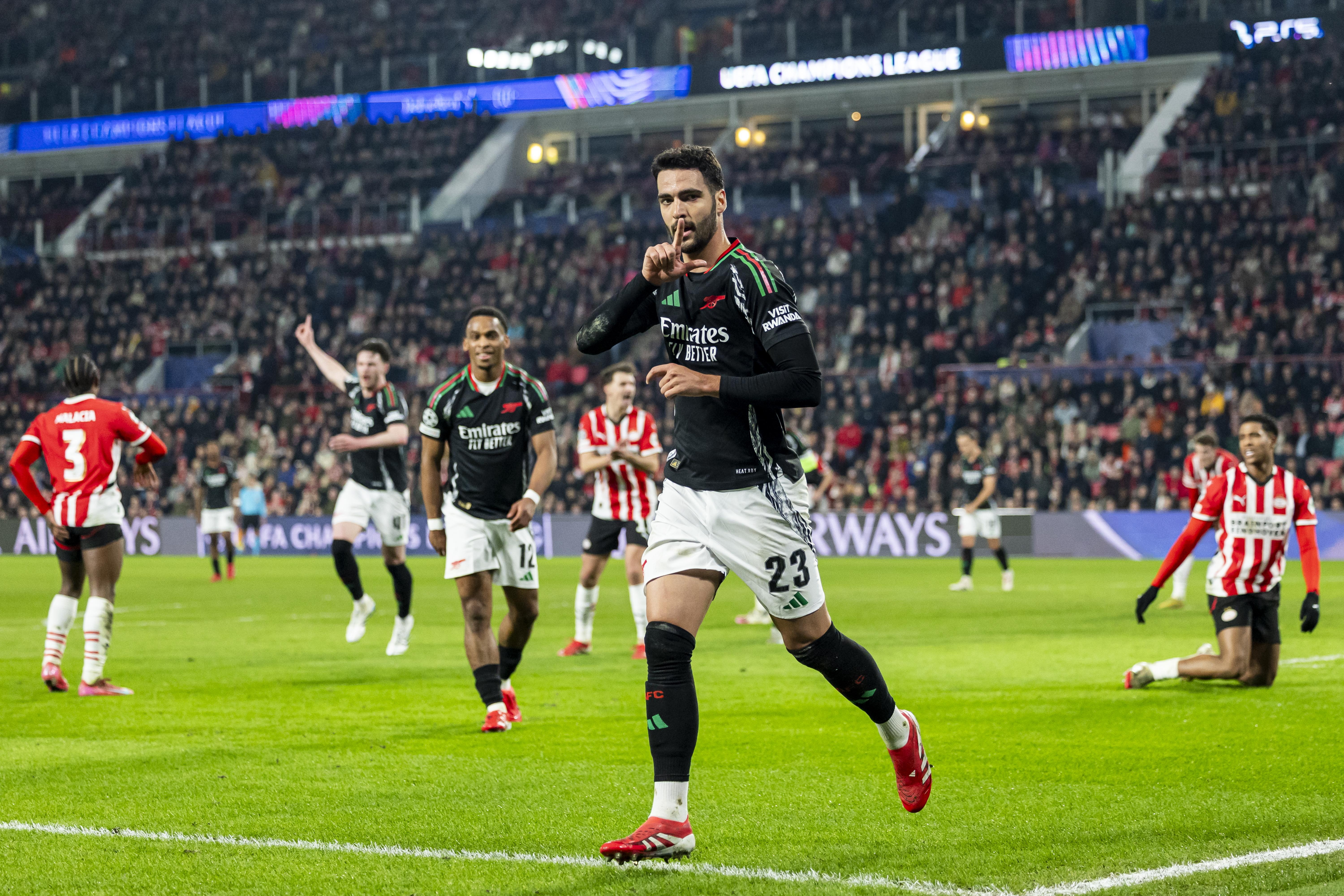 ¿Primer clasificado a cuartos de la Champions? Arsenal aplastó 7-1 a PSV en la ida