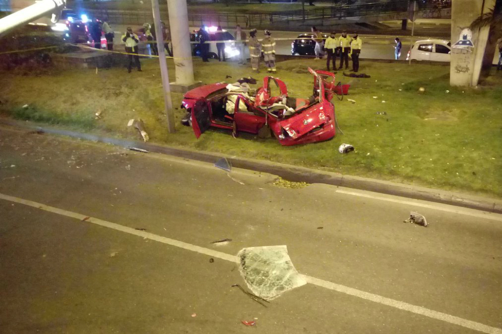 Tres muertos por fuerte accidente en la Autopista Norte, Bogotá