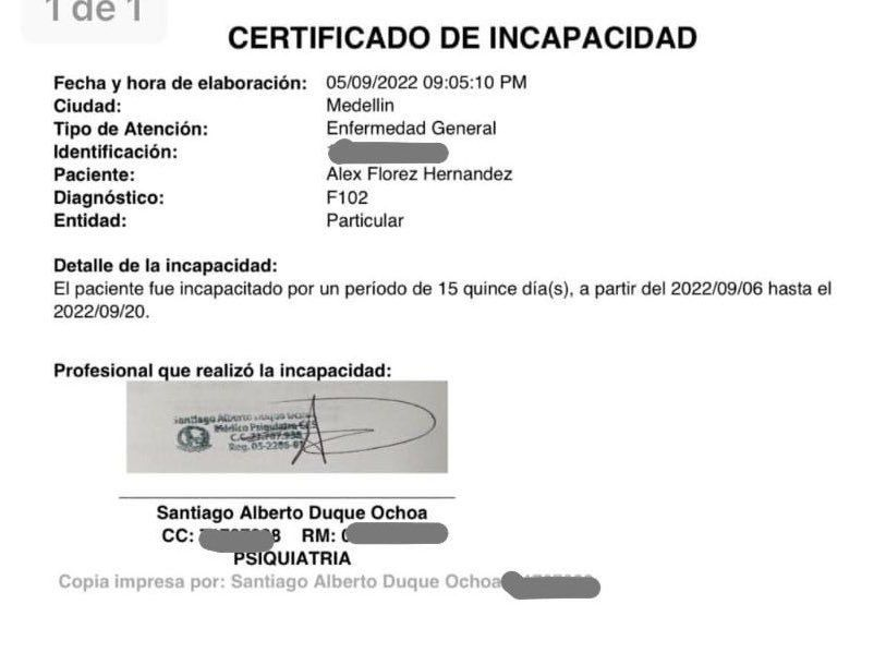 El congresista dijo hace unos días que tiene problemas con el alcohol y que buscaría ayuda para superar esta situación.