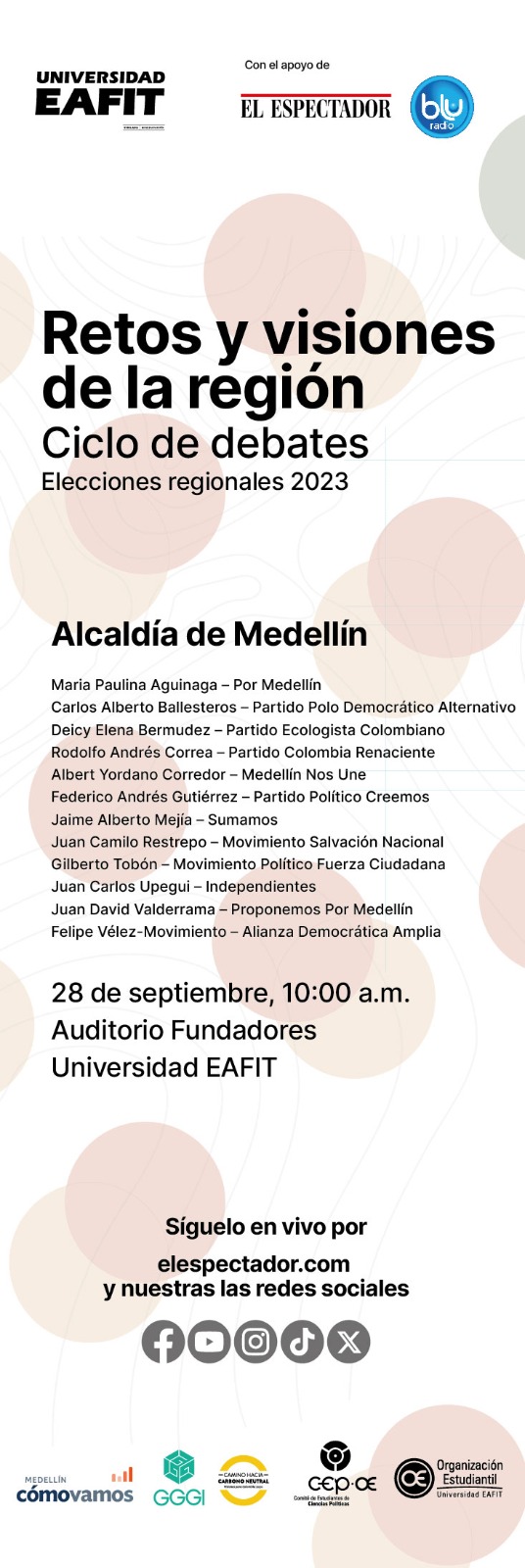 Debate de candidatos a la Alcaldía de Medellín de El Espectador y Blu Radio.