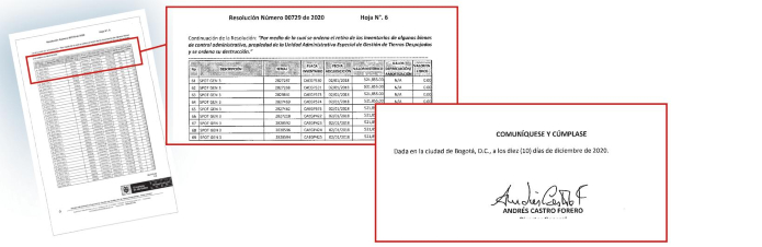 La firma de Andrés Castro, que confirma que el funcionario sí tiene conocimiento de que esos dispositivos no se están entregando.