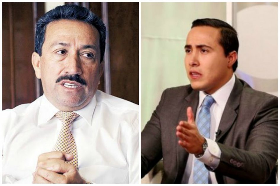 El exgobernador Hugo Aguilar y su hijo, Richard Aguilar actual mandatario regional. /Archivo - Santander.gov.co