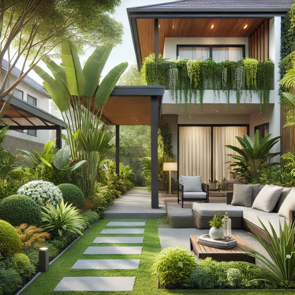 Jardín que está en semisombra