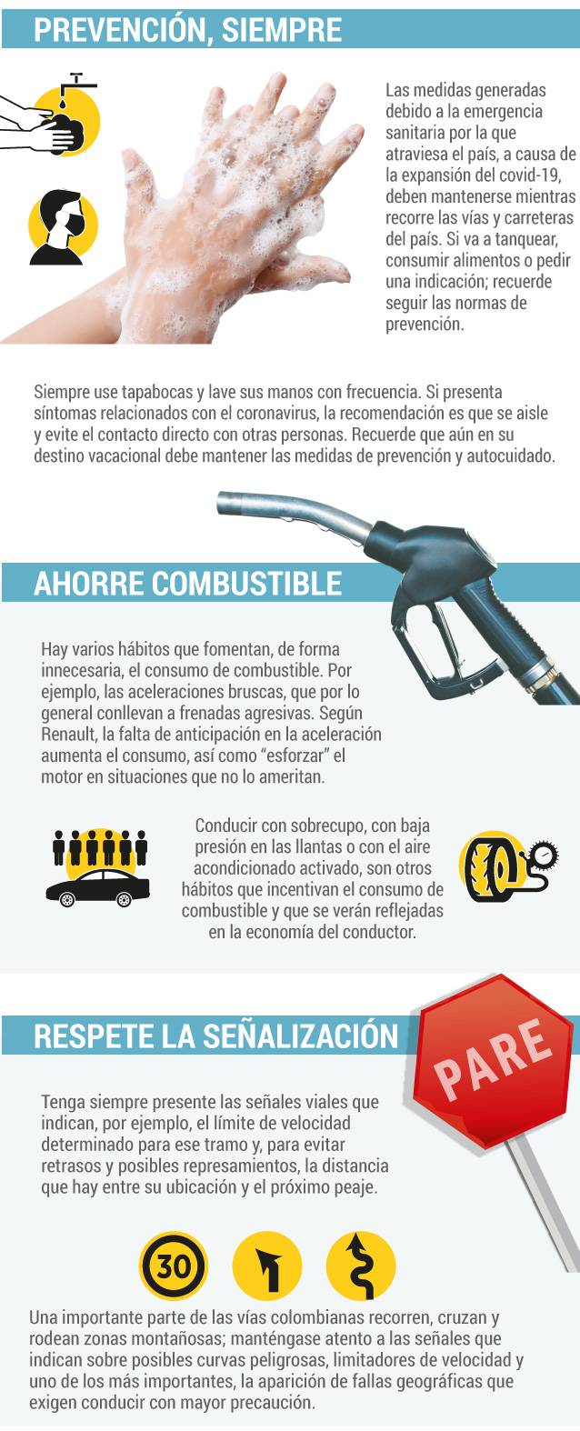 Recomendaciones viajar en carretera.