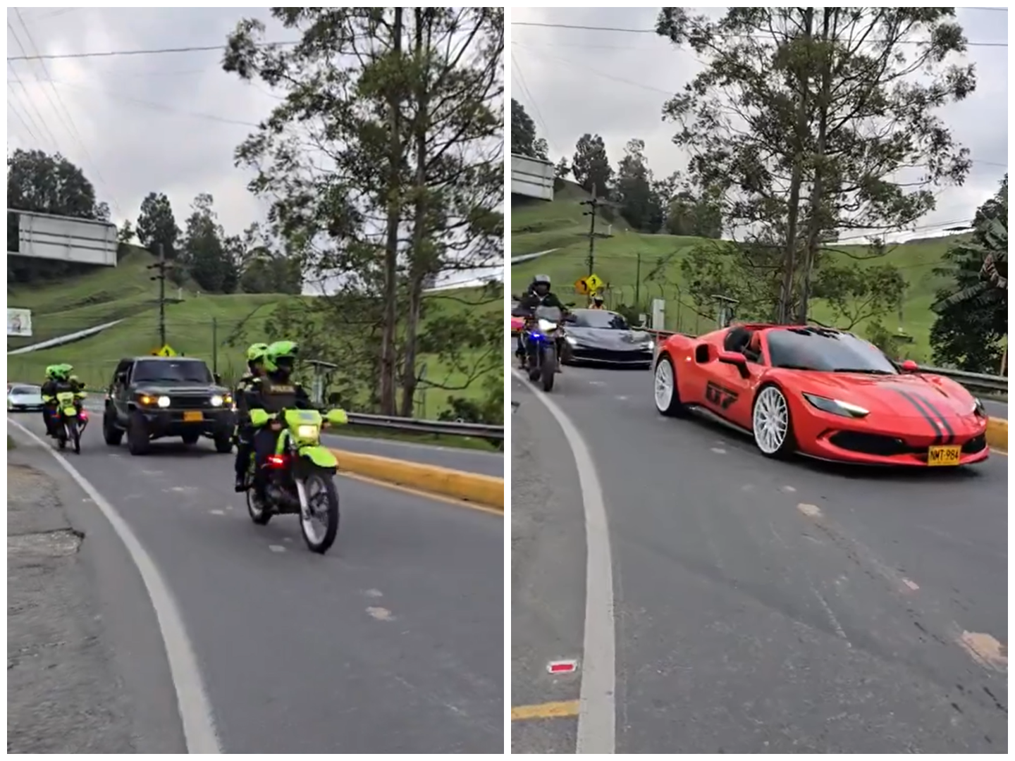 ¿Qué hacía una caravana de Ferraris por la avenida Las Palmas, en Medellín?