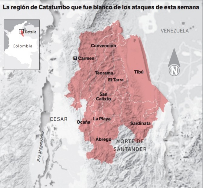 Esta es la región afectada por los enfrentamientos en Catatumbo