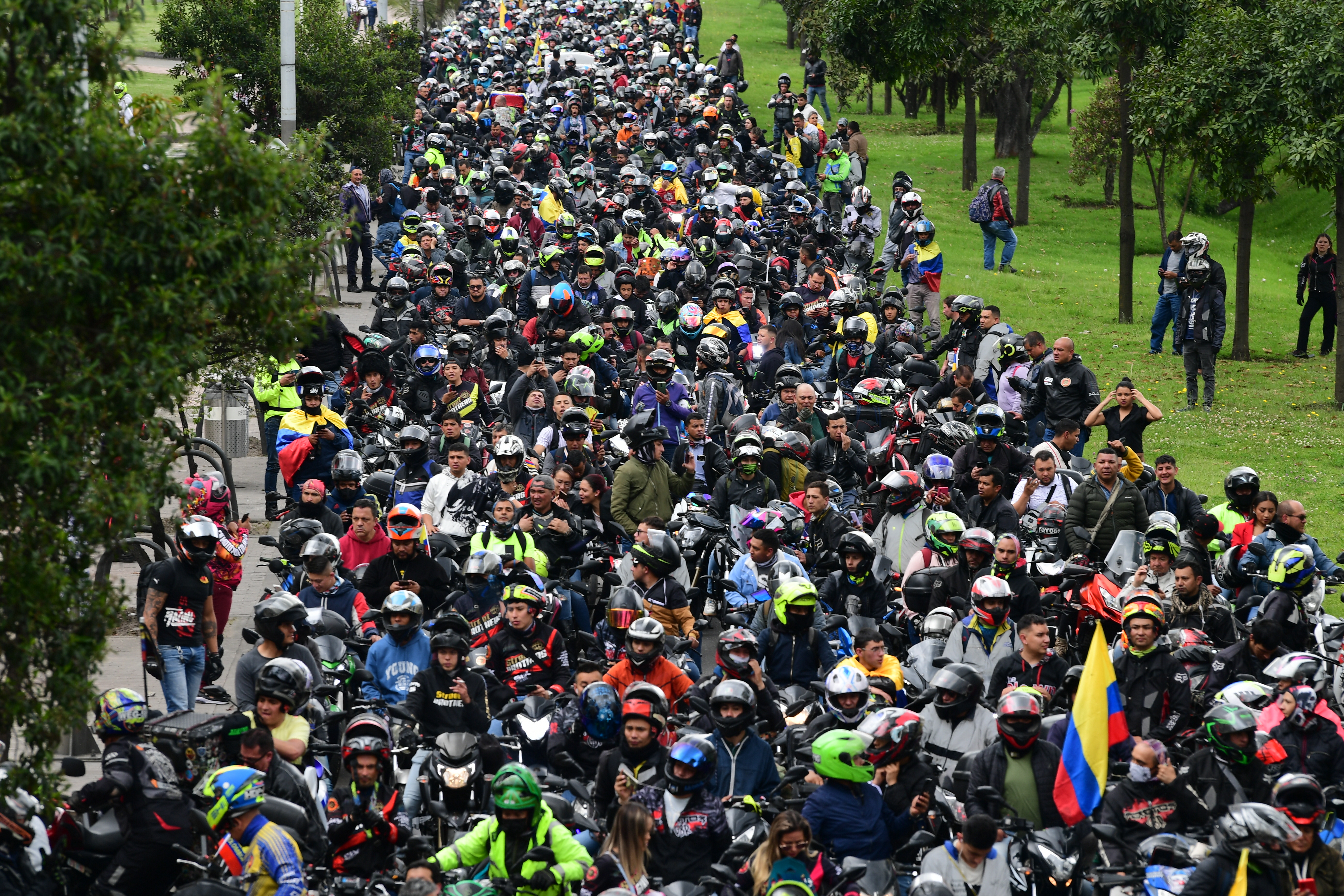 Así fue la protesta de los motociclistas en Bogotá