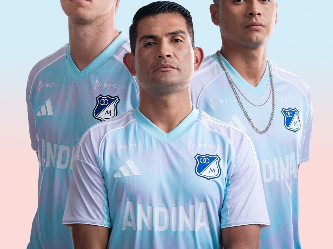 Nueva camiseta visitante de Millonarios en 2026.