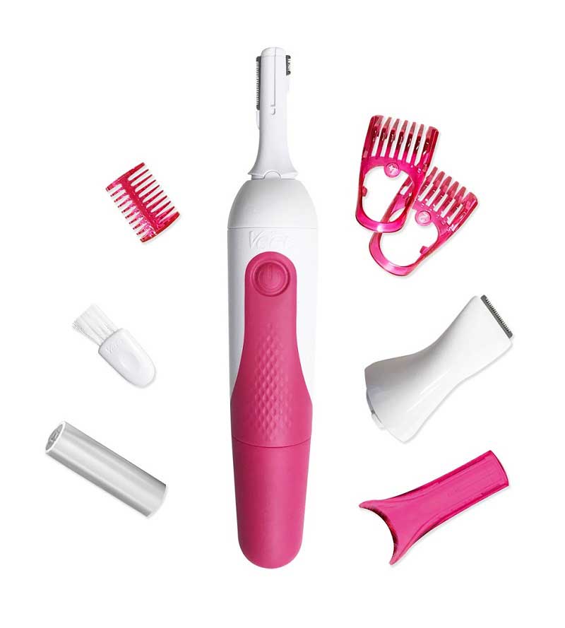 La máquina Veet Sensitive Touchfue diseñada para recortar elpelo en las zonas más sensiblesdel cuerpo: cejas, rostro, bikini yaxilas. Ya que sus hojas afiladasno tocan la piel, no hay riesgo decorte. Cuenta con cuatro cabezalesintercambiables y es resistenteal agua. Está disponible en losprincipales almacenes de cadena.