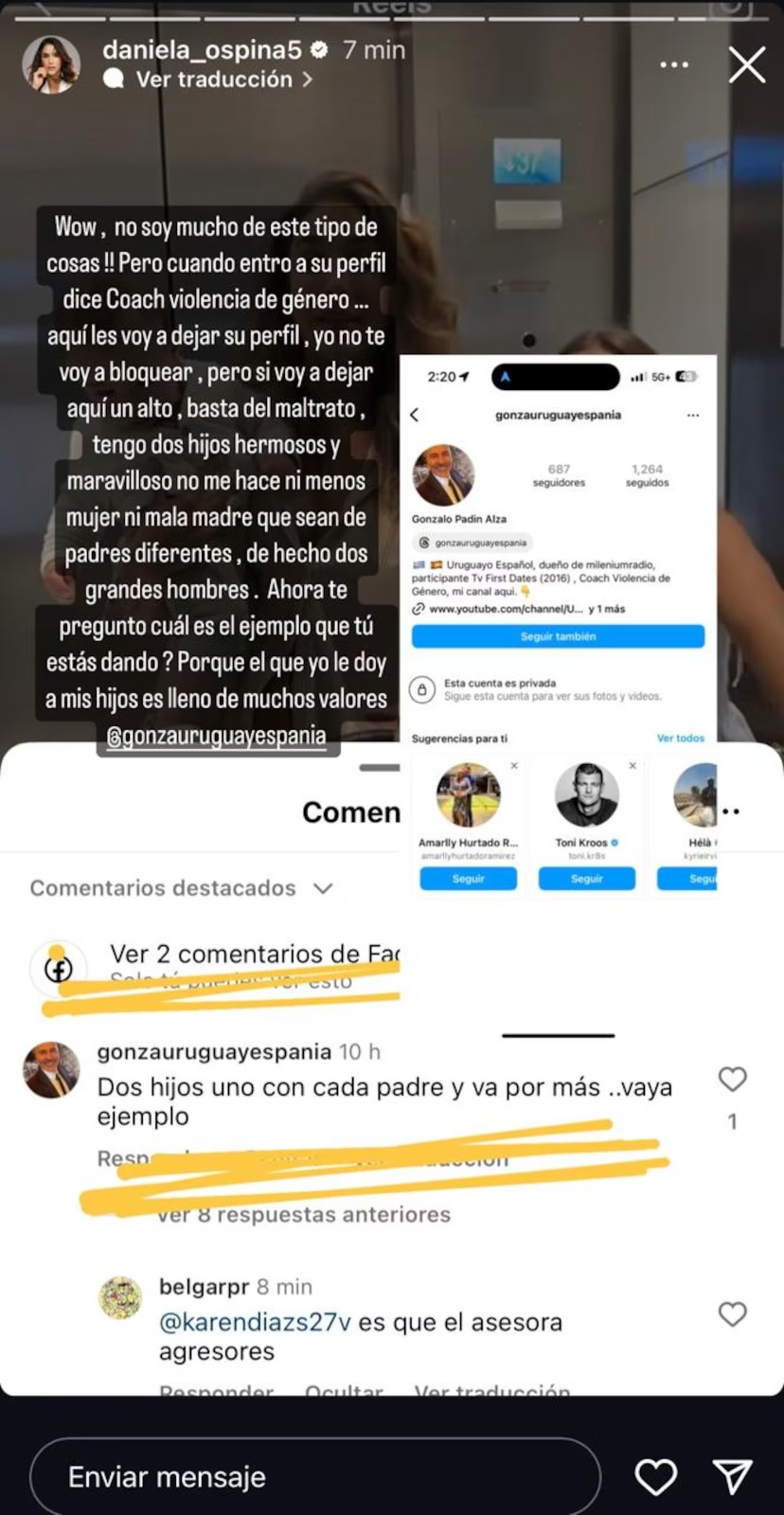 Daniela Ospina estalló contra hombre que criticó tener hijos de padres distintos