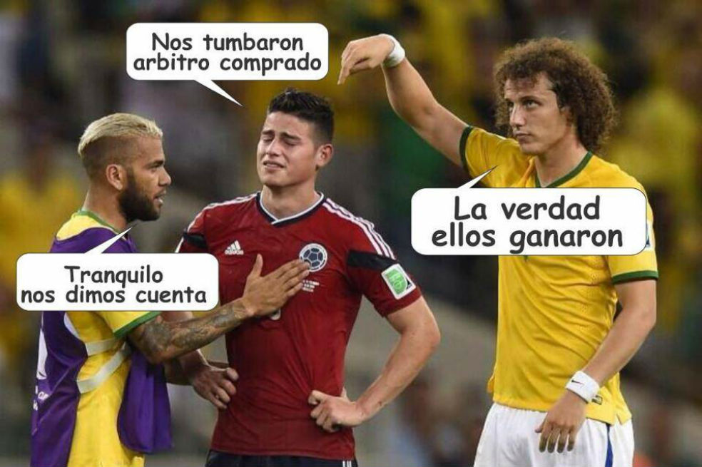 El descontento del partido Colombia vs Brasil en memes