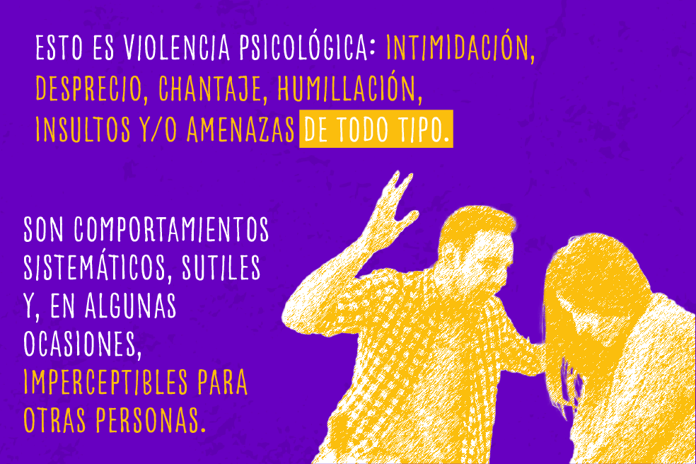 Esto es violencia psicológica: intimidación, desprecio, chantaje, humillación, insultos y/o amenazas de todo tipo.
