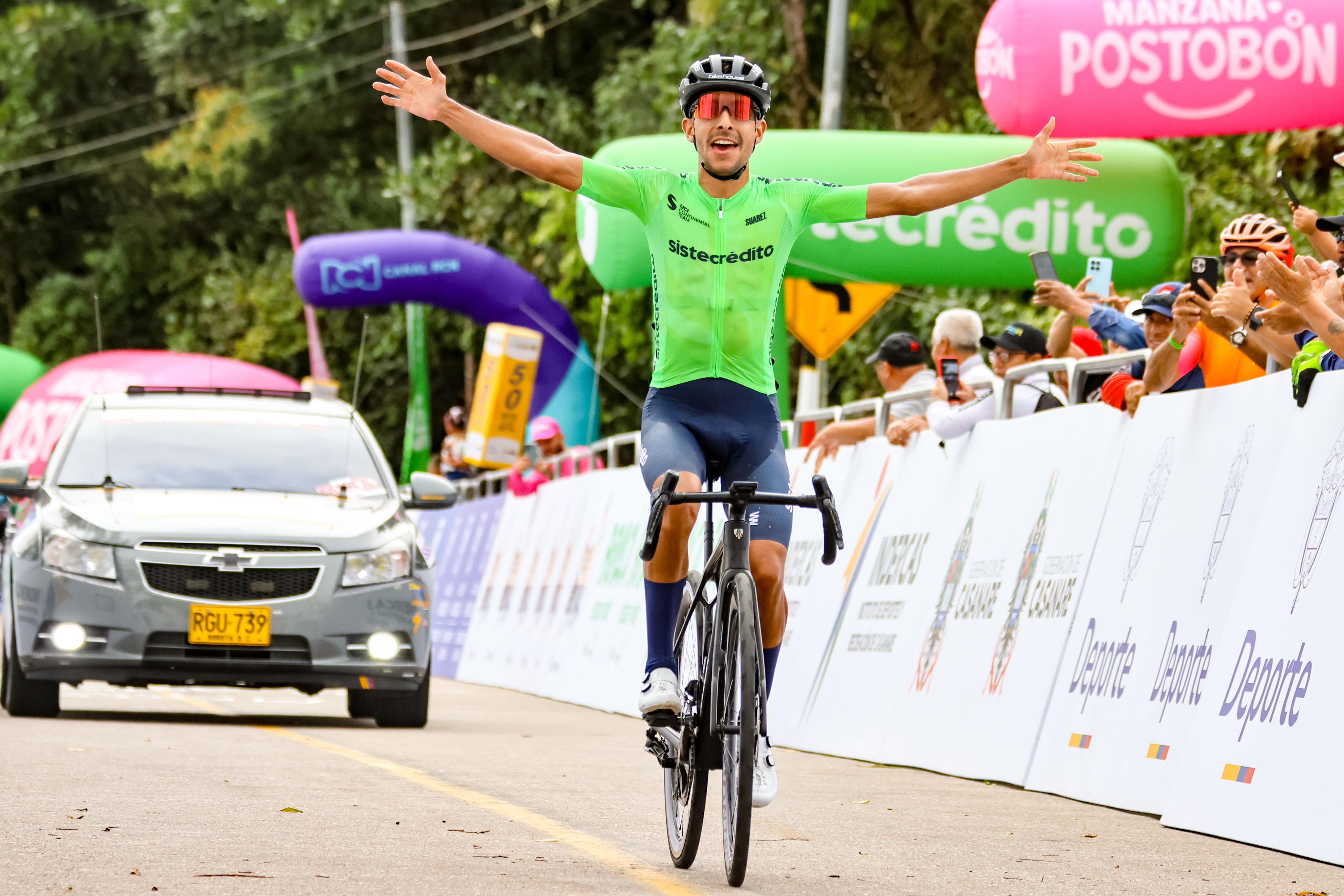 Sebastián Castaño ganó la segunda etapa de la Vuelta a Colombia: así va la general