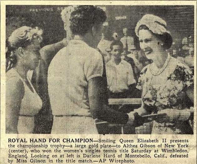 Althea Gibson y la reina Isabel II, 1968.