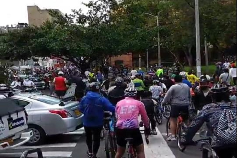 Aglomeraciones en Bogotá por final de la Vuelta a Colombia