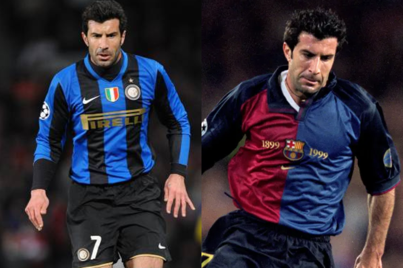 Antes de ser un 'galáctico' del Real Madrid, Luis Figo pasó cinco temporadas en el Barcelona. Después de dejar España en el 2005, llegó a Inter donde terminó su carrera futbolística en 2009.