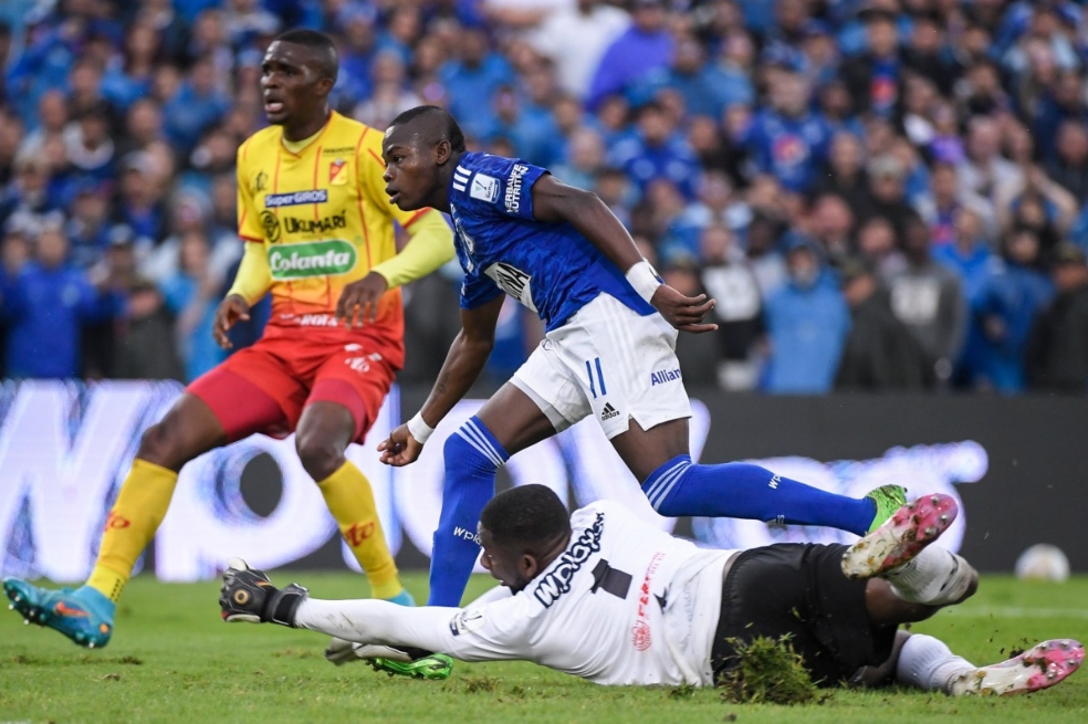Carlos Andrés Gómez marcó el segundo gol de Millonarios en el triunfo sobre Deportivo Pereira.